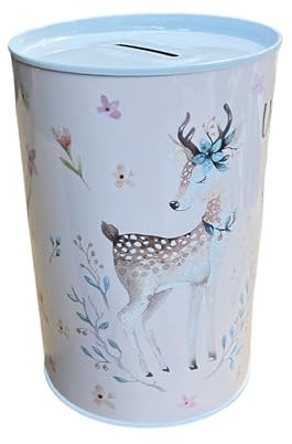 BLUECHOLON Original Sparschweine für Kinder. Sparschwein für Kinder aus Blech. XXL großes Sparschwein aus Blech (15x10, Waldhirsch)