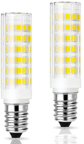 YUNRRD E14 LED Light Bulb,Cooker Hood Bulbs Cool White 6000K,5W (50W Halogen Equivalent),550LM,SES Small Edison Screw Bulb for Fridge/Cooker Hood/Extractor Fan,AC220-240V,Non Dimmable,2 Packs