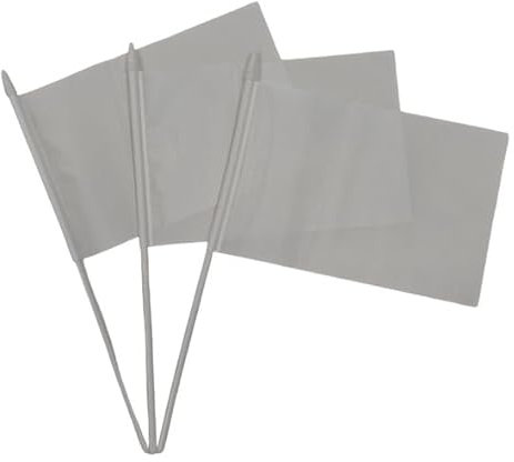 Lot de 20 drapeaux à manivelle Espagne pour fête nationale, fête, défilés, drapeaux à main, événements sportifs, (blanc)