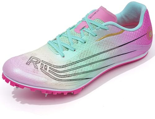 BLBK Spikes - Zapatillas de Atletismo para Hombre de Media Distancia, 7 uñas, Unisex, con Tacos y Sprint, Luz de Luna, 39 EU