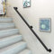 Schmiedeeiserne Moderne Treppenhandlauf Halterungs-Set, schwarze Handläufe für Außen- oder Innentreppen, Wandhalterung, Metall-Handläufe, 420 cm Größe