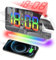 EVILTO Projection Alarm Clock, Digital Colorful Clock with 180° Rotatable Projector, Mirror Clocks with RGB Night Light,Snooze,12/24H, Dual Charger Port, Auto Dimmer, LED Desk for Bedroom, White