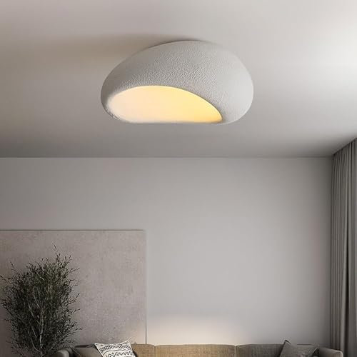 XinZe Moderne Einfache Deckenleuchte E27 Wabi-sabi Flush Mount Deckenlampe Lampenschirm Aus Polyethylen Japanischer Stil Heimdekoration Beleuchtung Für Schlafzimmer Wohnzimmer Kücheninsel(60CM)