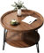 ZOYIZEN Couchtisch Rund mit 2 Etagen, Beistelltisch Holz, Wohnzimmertisch, Holzoptik, Größe des großen Beistelltisches ist 50 x 45 cm (Ø x H), Kleine Tischplatte 36 cm Ø, Wohnzimmertisch