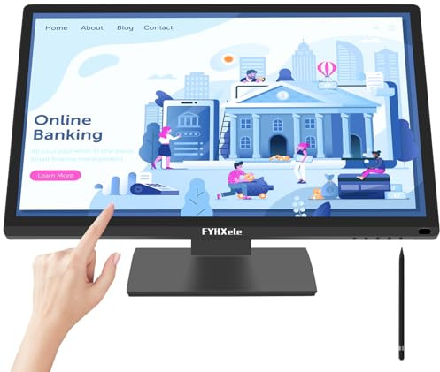 FYHXele 22 Inch Touchscreen Monitor, IPS FHD 1080P Touch PC Display, 75Hz, LED Backlit Multi-Touch Monitor, VESA, HDMI & VGA & USB Computer Touch Screen for Gaming, Business, Warehouse, Bar, Gym