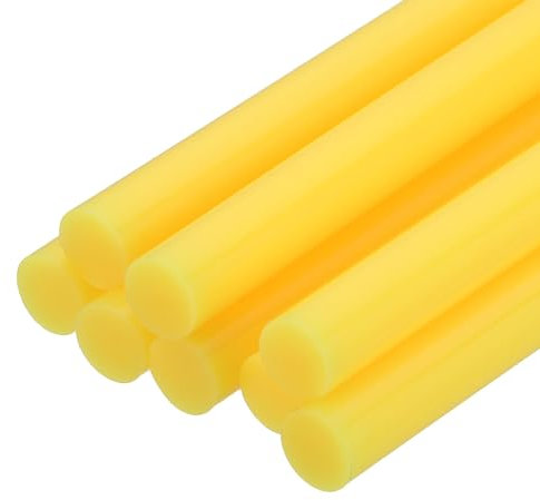 sourcing map 8 Pcs Mini Hot Glue Sticks, 0.28 Dia x 7.87 Long EVA Glue Gun Sticks, Light Yellow Mini Hot Melt Glue Sticks for DIY Craft Sticky Projects