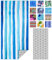 IGINOA Strandtuch XXL Microfaser Strand Handtuch Blau Gestreift 180x90 Badetuch Groß Schnelltrocknendes Strandhandtuch Damen Dünn Leicht Microfasertuch Strandtücher Mädchen Beach Bath Towel