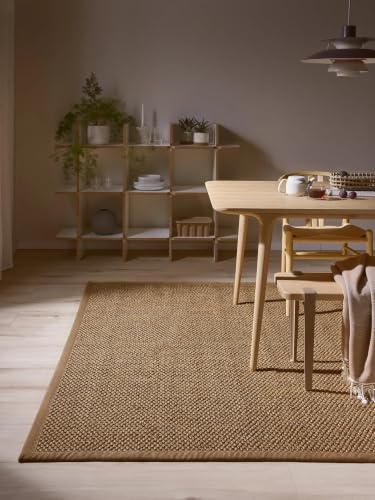benuta Pure Sisalteppich Greta - 100% Sisal - Rechteckig & im Style: Bordüre, Uni, Natural Living, Scandi Living - Pflegeleicht für Wohnzimmer Schlafzimmer, Cream, 200x300 cm