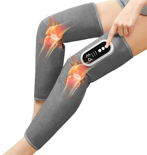 Leg Massager for Pain and Circulation & Knee Massager with Air Compression, 3 Modes & Heat, LCD Display - Ideal Gifts for Men and Women - Single