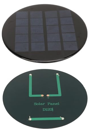Yctze Pannello Solare a Celle Solari Rotonde Ad Alta Efficienza da 1,1 W 5 V, Modulo Solare in Silicio Policristallino da 120 Mm Batteria Ricaricabile da 3,7 V - Soluzione Leggera, Ecologica Ed