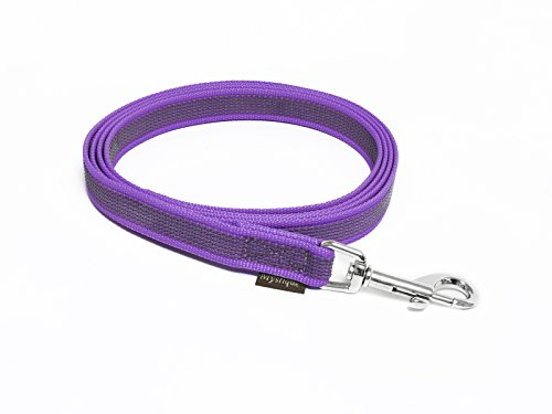 Mystique® Gummierte Leine 15mm ohne Handschlaufe Standard Karabiner lila 2m