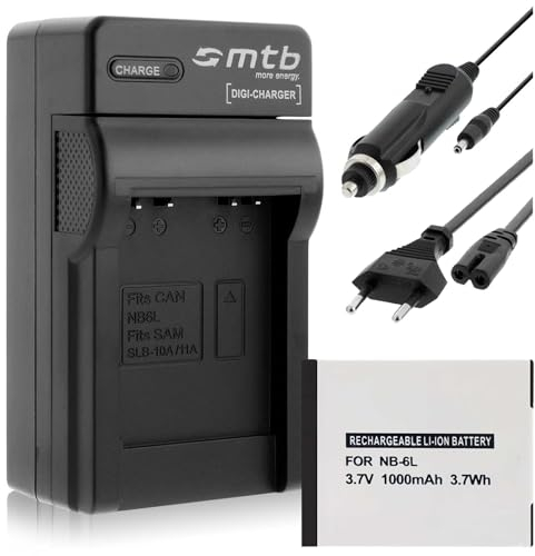 Batterie + Chargeur (Auto/Secteur) pour Canon NB-6L / Ixus 85 is, 95 is/Ixy/Powershot S90 S95...Voir liste