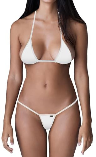 Sohimary 221 Femme 1 Mini String Bikini XS S M 34 36 38 40 Blanc
