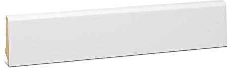 KGM Sockelleiste Coburger Massivholz - Weiß, 2400 x 14 x 60 mm, 1 Stück | Fußleiste, Fichte, foliert RAL9016, für PVC, Vinyl & Laminat, PEFC-zertifiziert