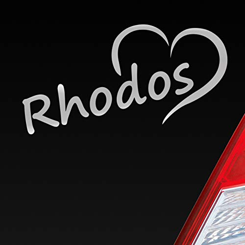 Hellweg Druckerei Auto Aufkleber Rhodos Herz Stadt Insel Island Liebe Love 16,5x8 cm