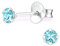 Bungsa Kristall-Ohrstecker mit echtem Kristall LA CRYSTALE 3mm 925 Silber Damen - in 13 edlen Kristallfarben erhältlich (Aqua)