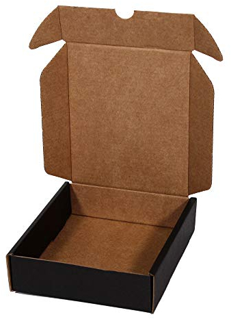 Only Boxes schwarzer Karton für den Postversand | Selbstaufbaubox ideal als Geschenk | stabiler Karton | Größe S | 13 x 16 x 4 cm | 20 Einheiten