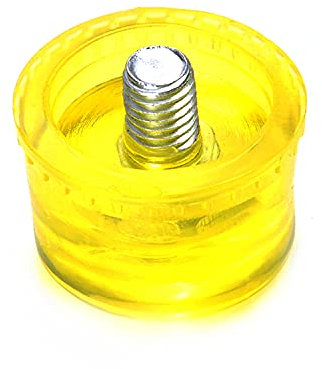 Utoolmart Hammerkopf aus Polyurethan, 40 mm Durchmesser, gelb, rund, Ersatz, Schlagkopfspitzen-Set, Gummihammer, Zubehör, 2 Stück