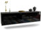 Dekati Lowboard Orlando hängend (180x49x35cm) Korpus anthrazit matt - Front Hochglanz Schwarz - Push to Open