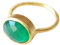 Vurmashop Damenring mit grünem Onyx, 18 kt Gold, Designer-Ring mit Halbedelstein grün