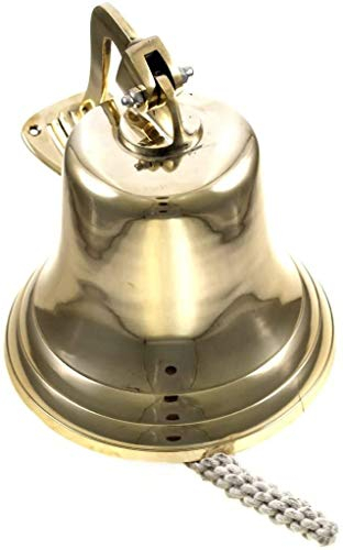 Schiffsglocke aus Messing, poliert, hochwertig, maritim, Jumbo-Glocken, rustikal, Vintage, Heimdekoration, Geschenke