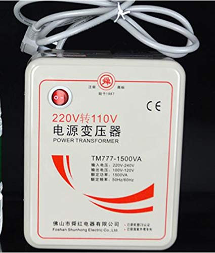 Convertitore di tensione 1500 W, trasformatore step-down da 220 V a 110 V, universale, da Regno Unito a Stati Uniti, cambio di tensione, consigliato per apparecchiature sotto i 750 W (da 220 V a 110