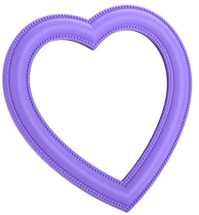 Hosoncovy Herzform Faltbarer Desktop-Schminkspiegel mit Ständer Tischspiegel mit Ständer Wandspiegel zum Aufhängen Dekorativer Spiegel Handspiegel Kosmetikspiegel KosmetikspiegelGeschenkspiegel (Lila)