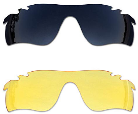 SOODASE Pour Oakley Radarlock Path Vented Des lunettes de soleil Noir/Jaune Transparent 2 Paires Verres de remplacement