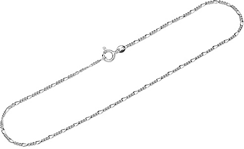 NKlaus Figaro-Panzerkette 925 Silber, diamantiert, 38–80cm lang, 1 Stück | 1,6mm breit; mit 925-Silberpunze am Kettenverschluss