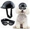 HACRAHO Haustierhelm Und Schutzbrillen-Set, 2 Stück Helm Und Sonnenbrille Haustiermütze Schutzhelm Entzückende Welpenbrille Für Kleine Haustiere, Fünf Zoll