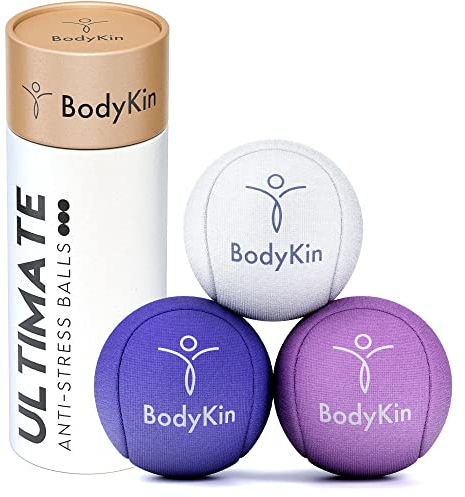 BodyKin Anti Stress Bälle & Handtrainer Ball Set – Antistressball für Erwachsene mit 3 Widerstandsstufen – Ergotherapie Material für Handrehabilitation & Stressabbau – 3 Farben Verfügbar