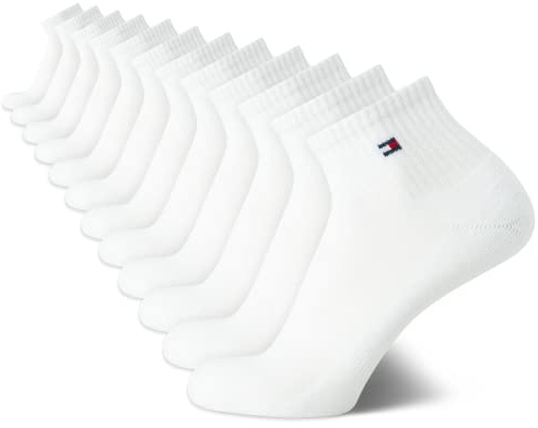 Tommy Hilfiger Quarter-Socken für Herren, 12er-Pack mit Fußgewölbeunterstützung, Polsterkomfort und athletischem Stil (40-47)