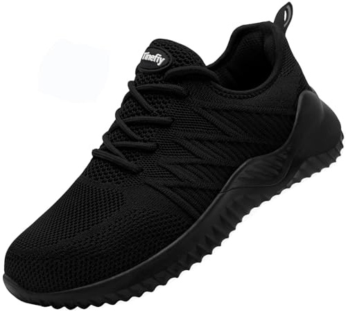Tinefiy Steel Toe Shoes for Women Comfortable Safety Work Sneaker Size 7.5
