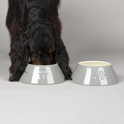 Scruffs Classic 2 Piece Long Eared Dog Food & Water Bowl - Grey