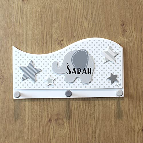 LittleStars Personalisierbare Garderobe Elefant