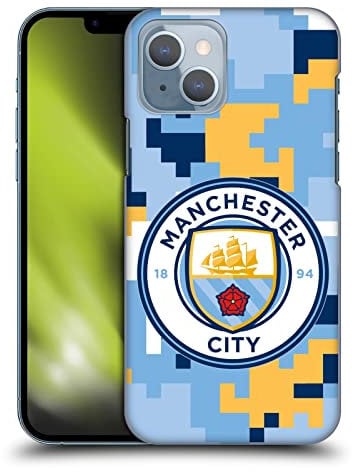 Head Case Designs Officially Licensed Manchester City Man City FC Club Digital Camouflage Hard Back Case Compatible With Apple iPhone 14
