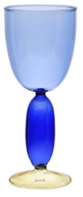 Puik Design - Lot de 2 Verres à vin Boon multicolore bleu et jaune
