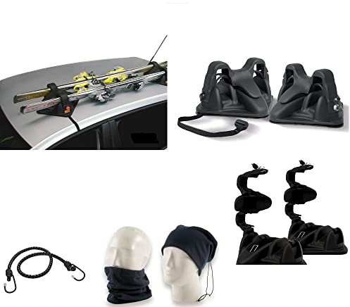 Compatible avec Peugeot 407 4P à partir de 04 et 12 portes de ski magnétiques lisses pour toit de voiture, 2 paires de skis, porte-skis, homologués aimants