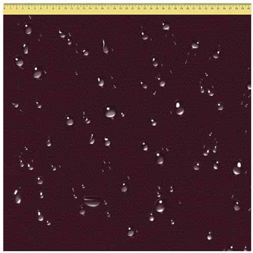 DreamRoots Tissu imperméable extérieur au metre 160 cm Largeur - Toile exterieure impermeable 100% de polyester 600D 220g/m - Tissus au metre ameublement Plum 1M