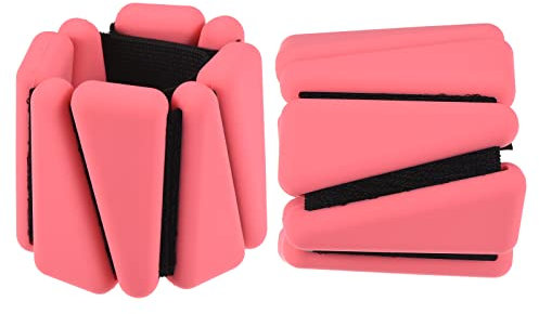 PATIKIL Ajustable Muñeca Tobillo Pesas, 2Lbs Total Entrenamiento Pierna Pesas Juego de 2 para Mujeres y Hombres para Entrenamiento, Yoga, Jogging, Caminar, Aeróbicos, Oscuro Rosa