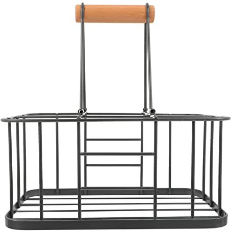 Cabilock Water Bottle Carrier Milk Bottle Holder Wire Metal Doorstep Milk Crate Rustic Wine Bottle Carrier Beverage Water Bottle Rack Basket for Farmhouse Kitchen Organizer Grey Cup Holder