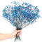 40cm Schleierkraut getrocknet 70g 2000+Natürlich Gypsophila Trockenblumen Blütenknospe Echt Trockenblumenstrauß für Hochzeit Brautsträuße Vasen Pampasgras Deko(Sapphire Blue)