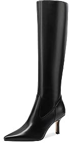 QUEEN HELENA Stivali Alti al Ginocchio con Tacco a Spillo Casual Eleganti Donna K3209 (Nero, Sistema Taglie Calzature EU, Adulto, Donna, Numero, Media, 37)