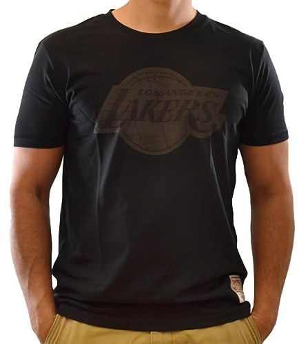 Mitchell & Ness NBA Black Tonal Print T-Shirt - Los Angeles Lakers, XL