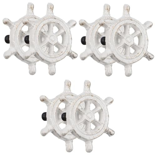 Housoutil 6 Gusseisen-Schubladengriffe Nautische Türknöpfe Nautische Schrankbeschläge Mediterraner Schubladenknopf Vintage-Schrankgriffe Vintage-Schrankgriffe Möbelknöpfe