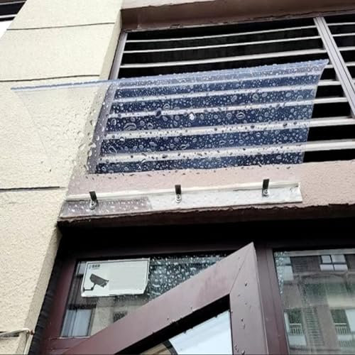 Tiefe 50cm Haustür Überdachung Dach Vordach Haustürdach für draußen Fenster Haus Carport Carportdach aus Polycarbonat Transparent (Size : 50x420cm)