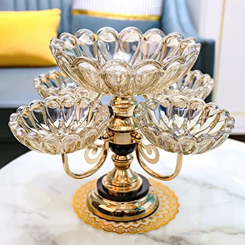 Cesta de frutas, frutero de 3 niveles, soporte for encimera, organizador de fruteros, soporte de cerámica for frutas con asa (color: A)Cesta de frutas, frutero creativo, cristal de múltiples capas, pl