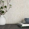 BeNice Metal Mini Hexagon Stick on Mosaic Tiles Stickers for Kitchen Splashback Self Adhesive Wall Fireplace(5 Sheets,Greyish White)