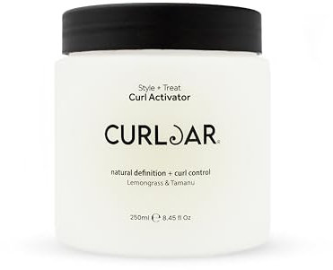 Curl Jar Curl Activator Style + Treat | Multi-Use Vegan Cream Gel | Defines, Hydrates & Softens Curls | Lightweight, Frizz-Control | One & Done Styling Formula for All Textures & Curly Hair