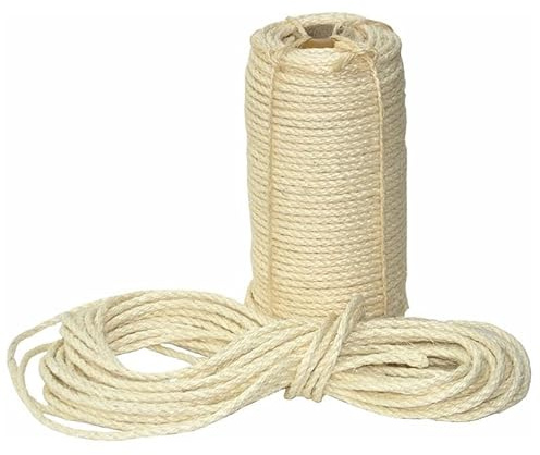 nanook Kratzbaum Sisalseil Kratzseil - 50m x 6 mm - Natur Sisal Seil - Katzenkratzbaum Ersatz/Zubehör